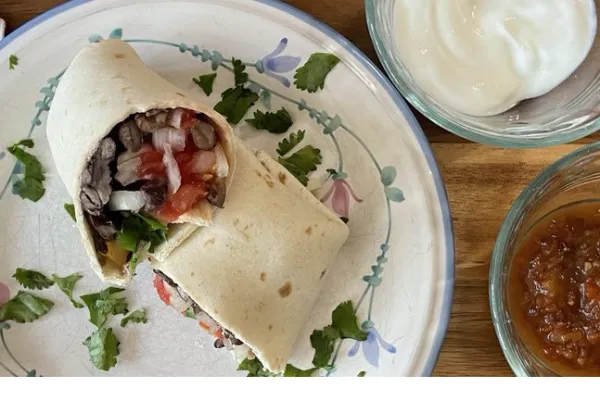Burrito med svarta bönor