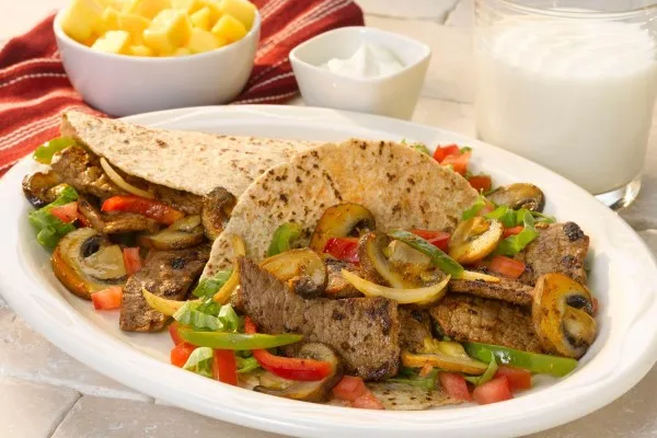 Fajitas med svamp och biff