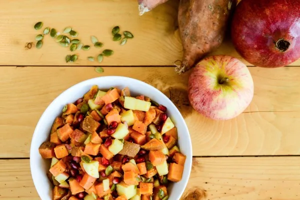 Höstsallad med sötpotatis