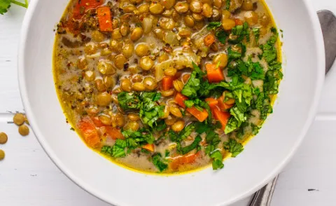 Linssoppa från slow cooker