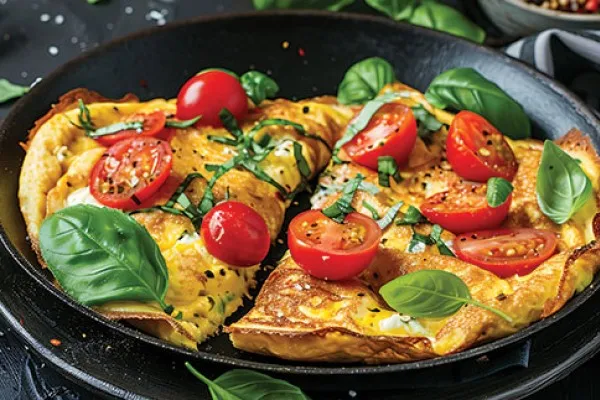 Omelett med tomat och vitlök