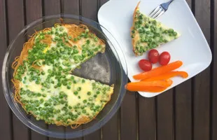 Pastafrittata med ärter