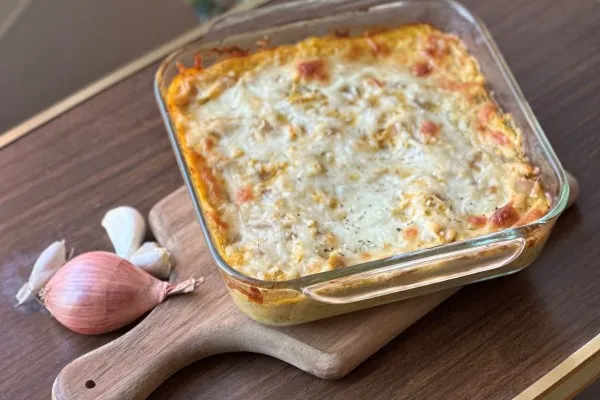 Pastagratäng med butternutpumpa