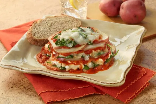 Potatis- och spenatlasagne