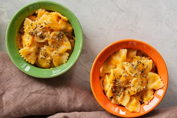 Pumpa mac & cheese för en