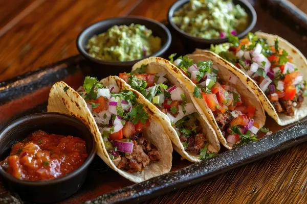 Rostade fläsktacos med pico de gallo