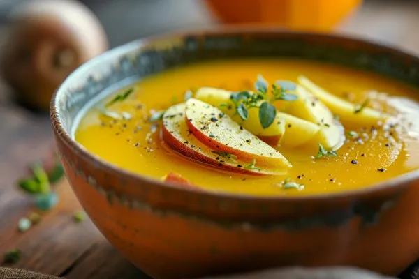 Soppa på butternutpumpa och äpple