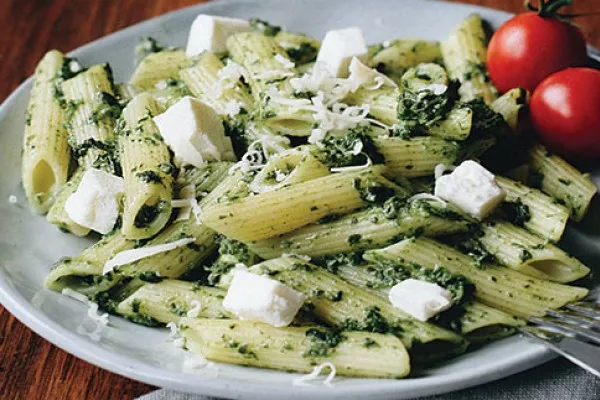Spaghetti med spenatpesto