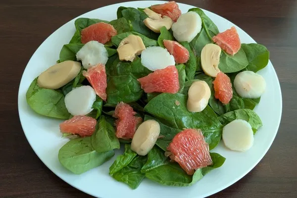 Spenatsallad med grapefrukt