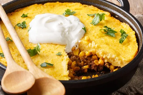 Tamale pie i stekpanna